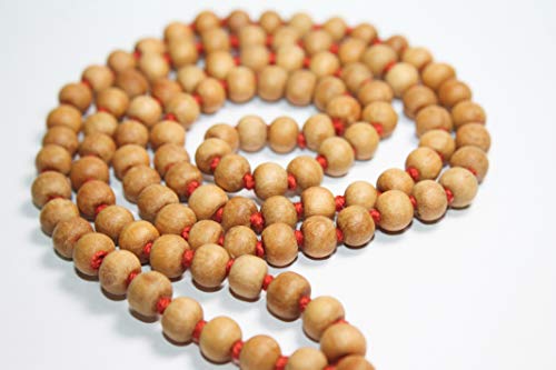 image for IS4A 8MM TULSI HOLY BASIL PRAYER BEADS JAPA MALA NECKLACE HAND KNOTTED