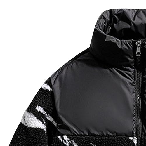 Men's Zebra Winter Coat Male Print Warm Faux-Fur Coat Man Casual Zipper Zebra Striped Jacket3