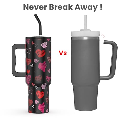 Image of enem Tumbler, Toxic Romance, Insulated Premium Vacuum Leak Proof Tumblers, Stainless Steel Travel Mug with Handle, Lid & Straw, 1.2L Tumbler for Coffee, Iced Tea, or Water