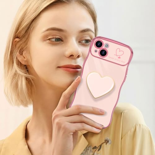 Aurorastar for iPhone 15 Plus Case, Pink Wave Frame with Stand by Aurorastar - Used condition - Image 7