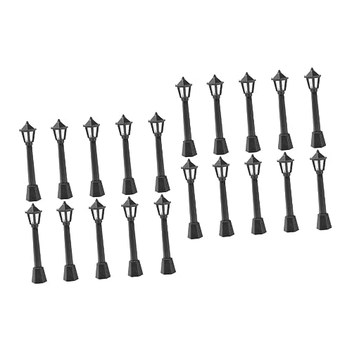 CORHAD 2sets Resin Micro Landscape Miniature Street Light Lamp Model for Doll House Decoration 10pcs*2