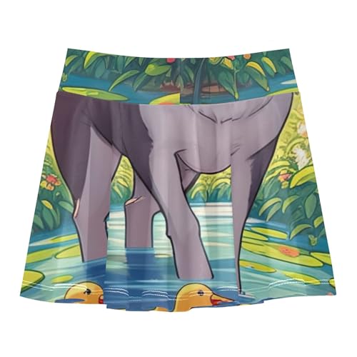 Dance Golf Athletic Shorts for Girls Skorts Toddler Tennis Skirts Teen Cheer Cute Dog Duck Pond 4t2