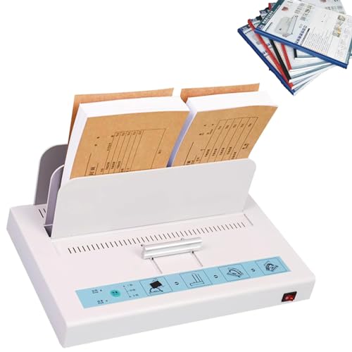 JMOUZHG Máquina de encuadernación de Documentos, Calentamiento Uniforme y rápido para contratos Seguros, para licitaciones y Documentos de Seguros.