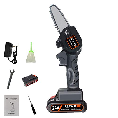 Mini-Kettensäge, 4-Zoll-Akku-Elektro-Protable-Kettensäge mit bürstenlosem Motor, batteriebetriebener Holzschneider, wiederaufladbare Kettensäge