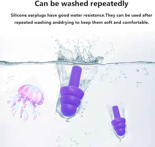 Image of Earplugs for Sleeping Noise Cancelling, Reusable Ear Plugs- Super Soft, Silicone Ear Plug, for Sleeping 8 Pairs, Swimming, Snoring, Concerts, Work, Noisy Places (8 Colors)
