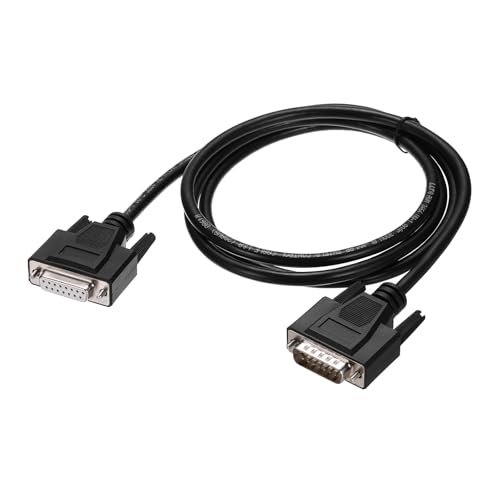 Image of sourcing map DB15 Serial Cable, 28AWG Aluminium Foil Shielded DB15, 4.9 ft | Male to Female Straight Through Serial Cable for Data Communication