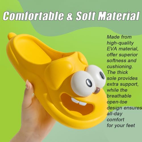 Big Eye Dog Slippers, 3DKiss Slippers for Women Men, Cute Funny Big Eye Dog Cartoon EVA Slipper Sandals Non-Slip, Anti-Slip Beach Pool Shower Shoes, Closed Toe Slide Sandals,with Cushioned Thick Sole3