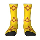 XZDZDX Flag of New Mexico Polyester Mid-Calf Socks White for Unisex - Skin-Friendly Elastic Fashion Crew Socks
