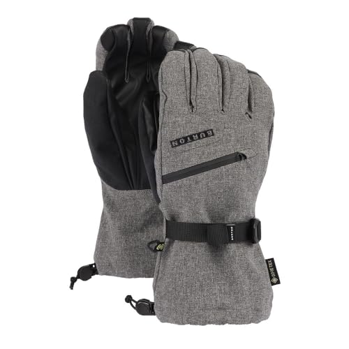 Burton Men’s Gore-TEX Insulated Gloves – Waterproof Winter Snowboard Gloves, Gray Heather, Large