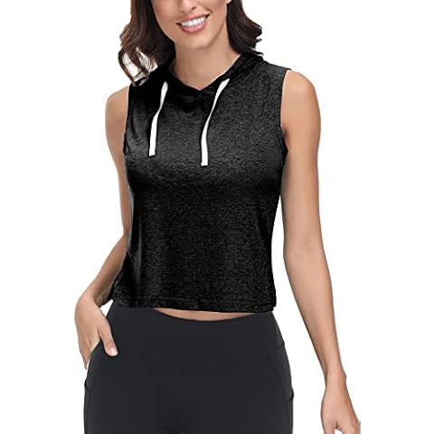 ELFIN Camiseta Tirantes Deportiva Mujer sin Mangas con Capucha Cover