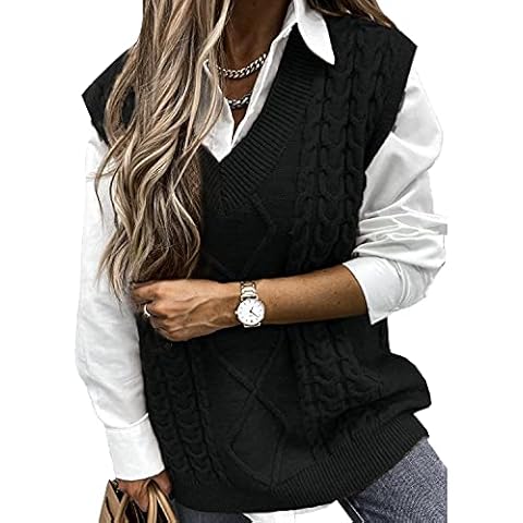 Voqeen Women's Stylish Sleeveless V-Neck Sweater Vest Cover