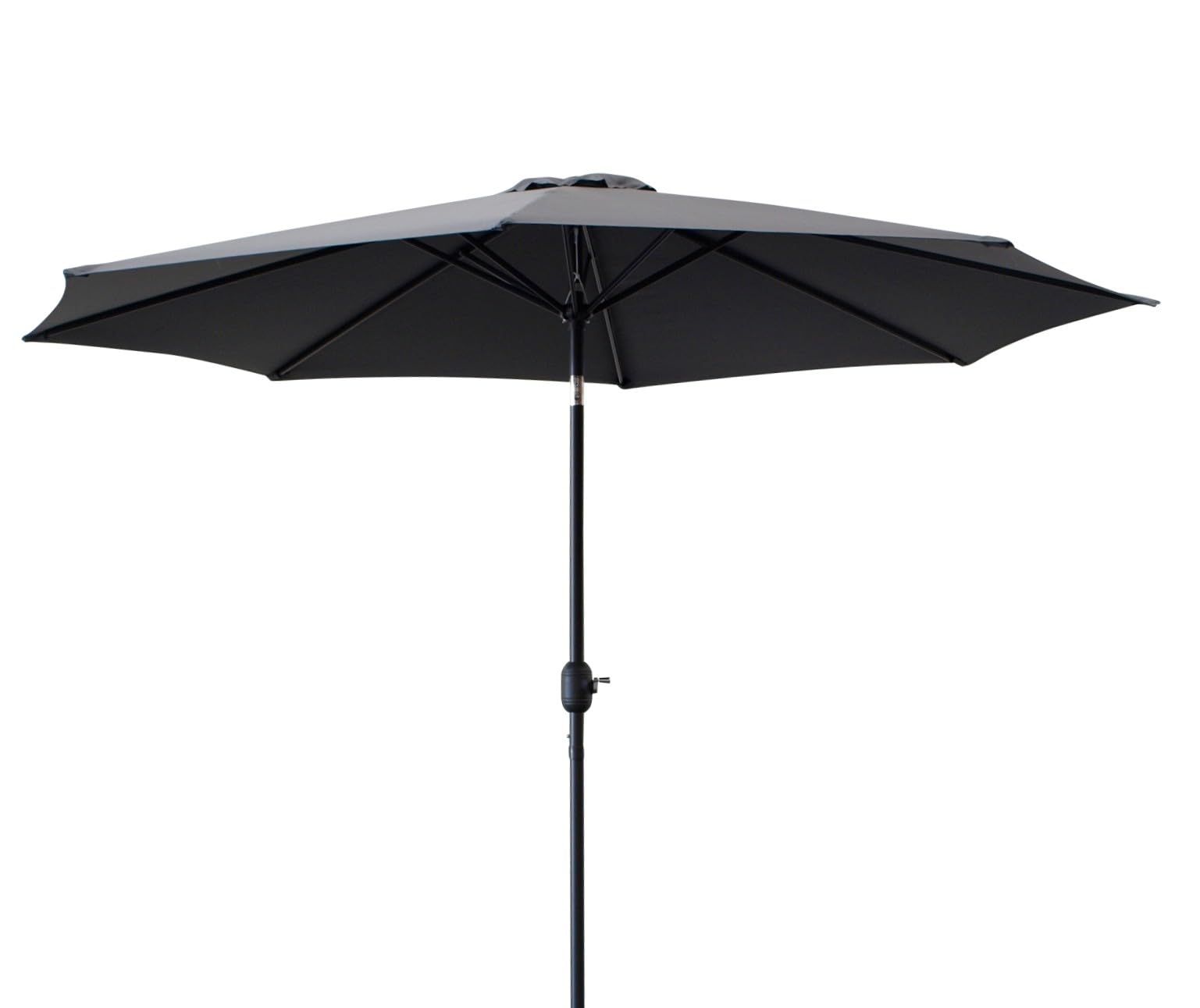 DEGAMO Marktschirm 300cm mit Kurbel grau, knickbar, Material Bezug 100% Polyester, Metall, Gewicht 6kg