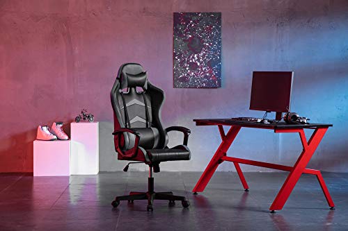 IntimaTe-WM-Heart-Silla-Gaming-con-Respaldo-Alto-Cojin-Lumbar-Cabeza-Almohada-Altura-Ajustable-360-Giratorio-y-Reposabrazos-Fijos-Gris