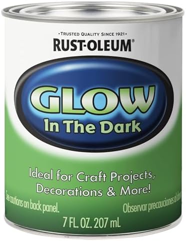Rust-Oleum 214945 Glow in The Dark Brush On Paint, Half Pint , Green, 7 Fl Oz (Pack of 1)