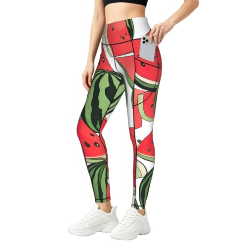 Leggings rojos de sandía para mujer EKPASVC y conjuntos de entrenamiento diario