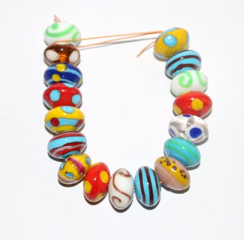 EXCEL EXPORTS Handcrafted Multicolor Lampwork Glass Beads | Decorative Mixed