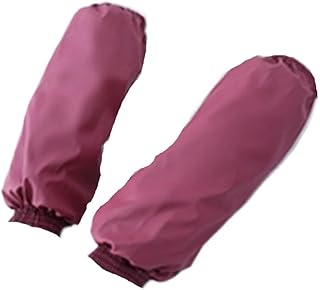 DVERFSWEV-GH 3 Pares de Protectores de Manga Impermeables Reutilizables de 18 Pulgadas for cocinar, Hornear y jardinería, Protectores de antebrazo, Ajuste Seguro, cómodos, Uso Diario, Esenciales(Red)