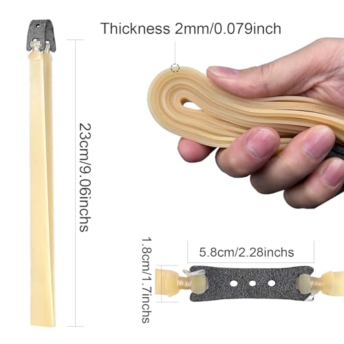 2mm Thickened Natural Flat Slingshot Bands High Elasticity,Slingshot Replacement Latex Bands Heavy Duty,Hunting Slingshot Rubber Band Parts,Hule para Resortera