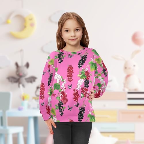 Currant Red Black White Fruit Hot Pink Little Boys Sweatshirts Hoodies Long Sleeve Sweatshirts for Boys Sports 4T 5