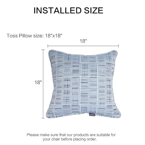 Pack-of-2-Decorative-Indoor-Outdoor-Pillow-18-x-18-Olefin-Placed-Square-Blue Pack of 2 Decorative Indoor Outdoor Pillow 18 x 18 Olefin Placed Square Blue