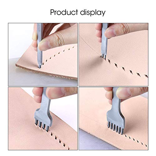 Whdz 52Pcs Leather Sewing Tools Kit Diy Leather Craft Tools Hand Stitching Tool Set, Prong Punch, Leather Stamping Tools, Wax Ropes Needles For Stitching Punching Cutting Sewing Diy Leather Craft Work #TOP4