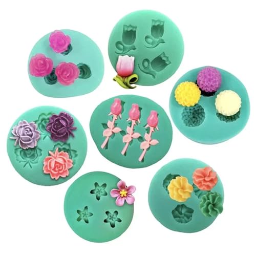 Molde de silicona mini flores para chocolate repostería y azúcar 3
