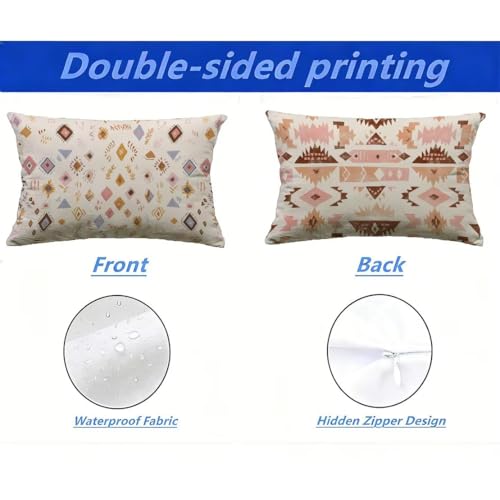 Coussin extérieur imperméable 40x70 résistant aux UV housse effet lin