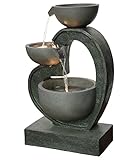 Dehner Gartenbrunnen Heart, Circa 72.5 x 45.5 x 32.5 cm, Polyresin, grau, 6911218