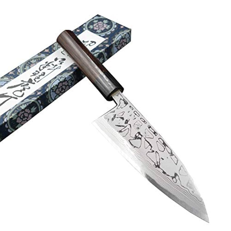 包丁 出刃 ダマスカス 安来鋼白紙2号 150mm 紫檀シノギ柄 Amazon|仙助 出刃包丁 ダマスカス 安来鋼白紙2号 150mm 紫檀