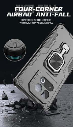 Image of Lustree Shockproof Back Cover with 360 Metal Ring-Holder - Compatible with iQOO 15 (Black)