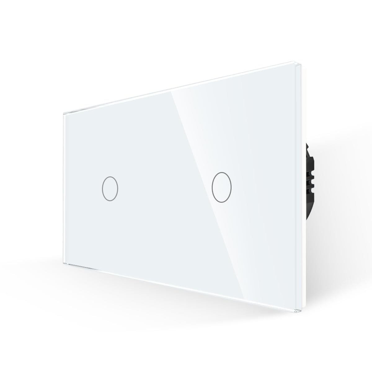 Interruptor Tactil Interruptor de luz doble toque vidrio, 2 unidades, 1 vía, 300 W por unidad(White)