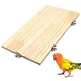 Plateforme en bois 35 x 20 x 1,5 cm, grande plate-forme pour oiseaux, perruches, support en bois pour animaux de compagnie tels que les écureuils, les hamsters, les perroquets et les perruches