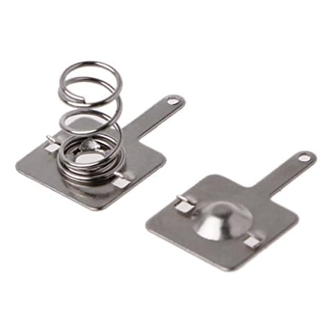 LLLucky 50 Pairs Metal Battery Spring Plate Set for AA AAA Positive Negative Contact Silver Tone Cover