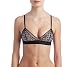 DKNY Women's Sheer Lace Bralette, Black/Skinny Dip, Medium