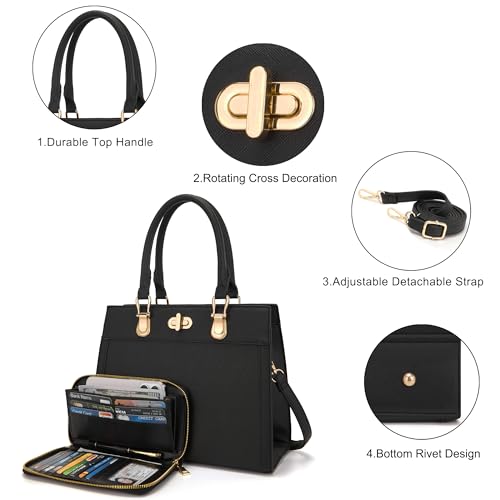 Conjunto de bolso satchel y cartera para mujer miniatura 4