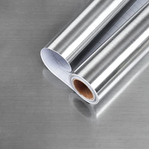 Stainless Steel Contact Paper Peel and Stick Metallic Wallpaper for Appliances Washing Machine Refrigerator Wrap Cover Removable Self Adhesive Silver Contact Paper Dishwasher Cabinet Film Shelf Liner Stainless Steel Contact Paper Peel and Stick Metallic Wallpaper for Appliances Washing Machine Refrigerator Wrap Cover Removable Self Adhesive Silver Contact Paper Dishwasher Cabinet Film Shelf Liner