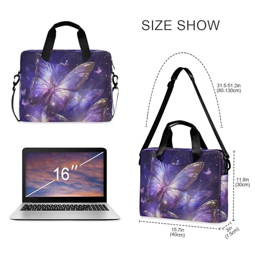 Estuche maletín para portátil mariposa morado 13-15.6" miniatura 4