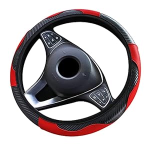 Lotatheta Steering Wheel Cover Microfiber Leather Anti-Slip Universal Car Steering Wheel Cover Faux Leather for Car Accessories Auto Car Without Inner Ring (Red)