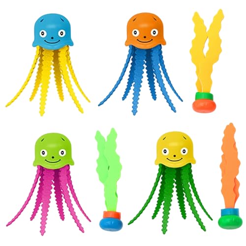 Lawnrden Giochi da Piscina, 7 Pezzi di polpi e alghe Marine per Immersioni subacquee per Bambini Giochi Acquatici Estivi in Piscina |.Giocattolo di Polpo