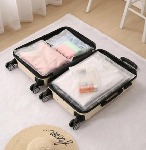 Image of ZURATO Polyethylene 5pc Set Transparent Packing Bags for Travelling, Zip Bags for Clothes, Cosmetic, Jewellery, Tolitary, Shoes Storage Bag for Travel Organizer, Zip Lock Bag with Air Vent Hole(1 Set)