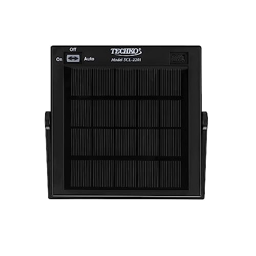 Image of Techko Outdoor Solar Flickering Candle Lantern Farmhouse Modern Light Design with Handle, Realistic Safe Flameless, Waterproof IP65