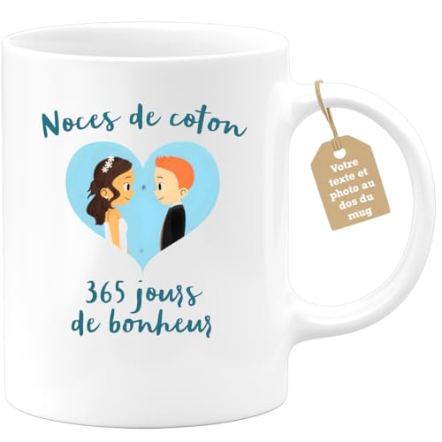 Le mug 365 jours de bonheur pour noces de coton