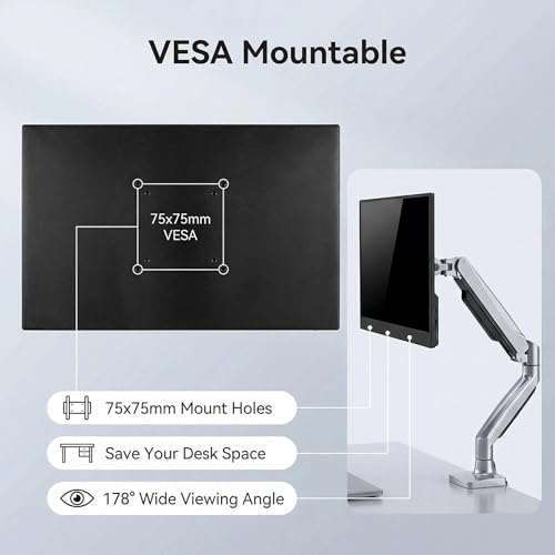Image of TekGroAml 14 inch Portable LCD Monitor, 1920x1200 IPS Screen, | Ultra-Slim External Display with USB-C Mini HDMI, Dual Speakers, VESA Mountable for Work & Gaming