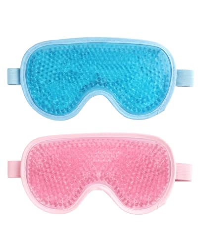lulir Masque Yeux Froid, Réutilisable Masque Nuit avec Perles de Gel, Cache Oeil Adulte Anti Cerne...
