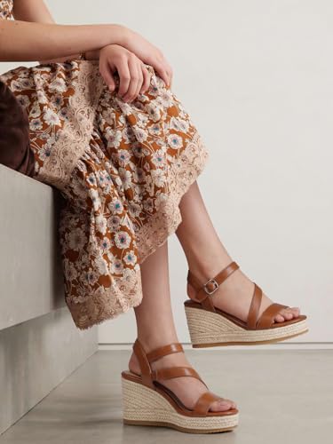 Image of TEMOFON Wedge Sandals for Women Platform: Espadrille Ankle Strap Buckle Wedge - Comfortable Dressy Summer Womens Sandals