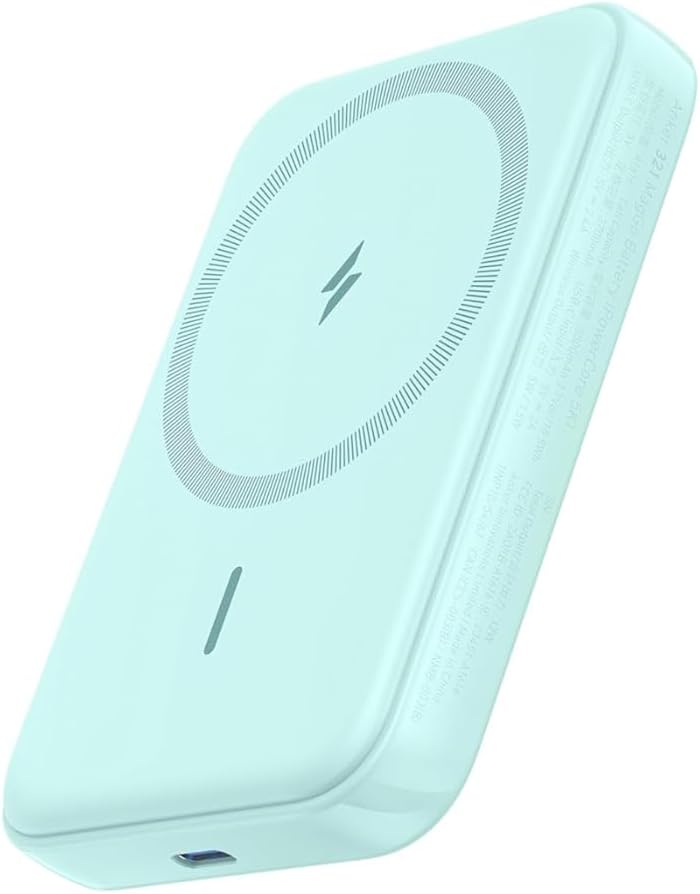 Anker Power Bank, 321 Magnetic Battery (PowerCore Magnetic 5K), 5,000mAh Magnetic Wireless Portable Charger, Compatible with iPhone 16/16 Plus/16 Pro/16 Pro Max, iPhone 15/14/13/12 Series - Amazon product rated Grade A