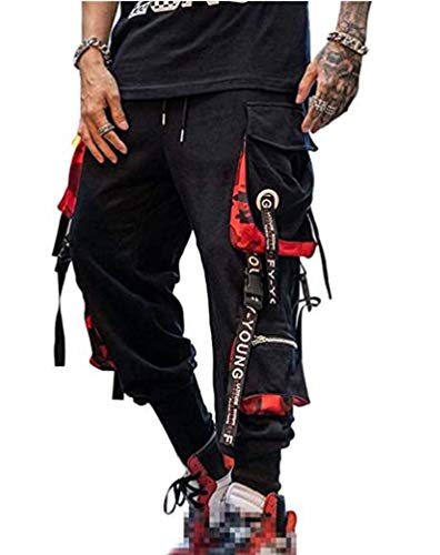 Calça masculina Techwear Hip Hop Joggers Cargo Baggy Streetwear Punk Calças Meninos Unique Trendy Ha