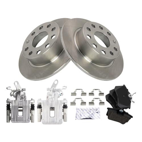 Image of TRQ Rear Brake Pad and Rotor Set Ceramic Calipers 253mm Diameter Rotors | For 2010-2013 Audi A3