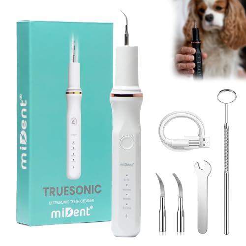 Mident® Ultraschall-Zahnreiniger TrueSonic™ für Hunde | Ultraschall-Hundezahnreiniger für den Hausgebrauch | 36 000 Vibrationen (Weiß)