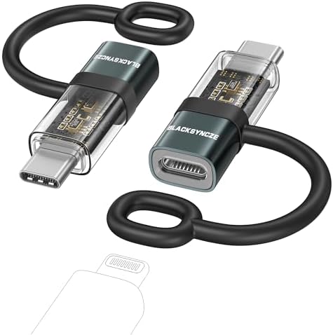 BLACKSYNCZE Lightning to USB C Adapter 2pack 60W Lightning Female to Type C Male Adapter PD Fast Charging iPhone to USB C for iPhone 15 Pro Max, Samsung Galaxy S24, Pad, MacBook, Not for Audio/OTG